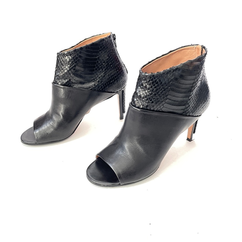 Maison Martin Margiela Snakeskin & Leather Black Peeptoe Boots IT 39 - Picture 9 of 13